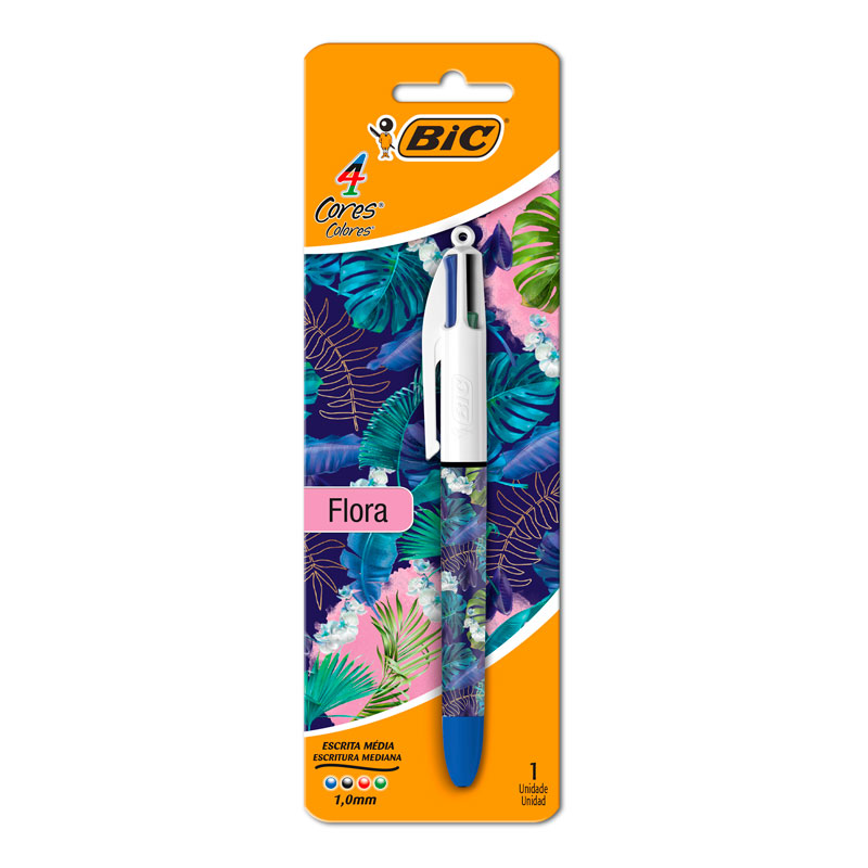 Bolígrafo de 4 colores en 1 Bic 4 Color Flora 