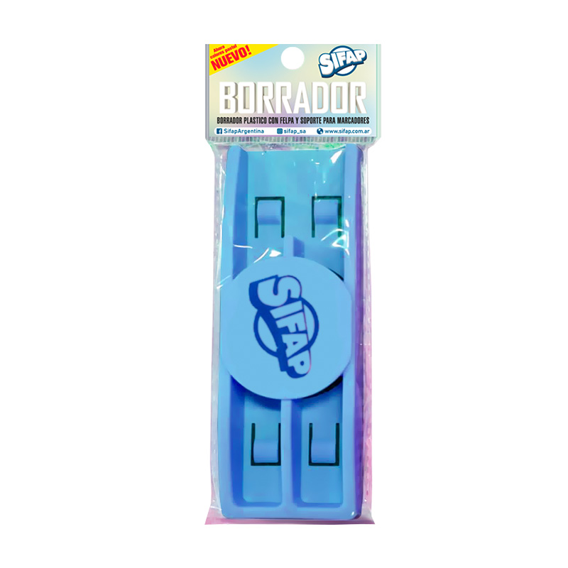 Borrador para pizarra blanca, plástico con imán Sifap