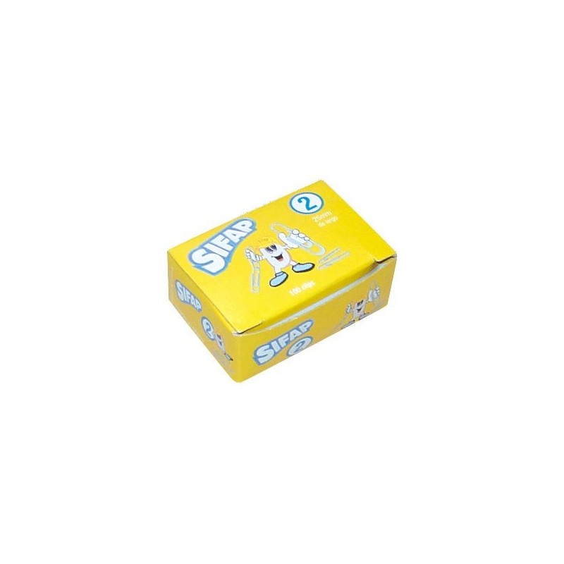 Broches Clips Sifap N°2, 25mm. caja de 100 unidades