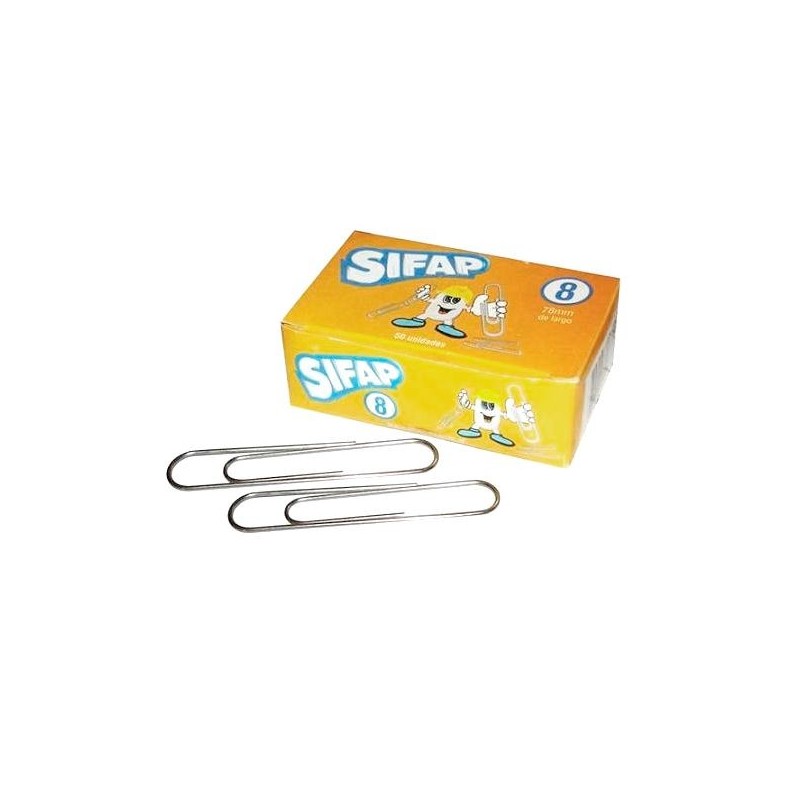 Broches Clips Sifap N°8, 78mm. caja de 50 unidades