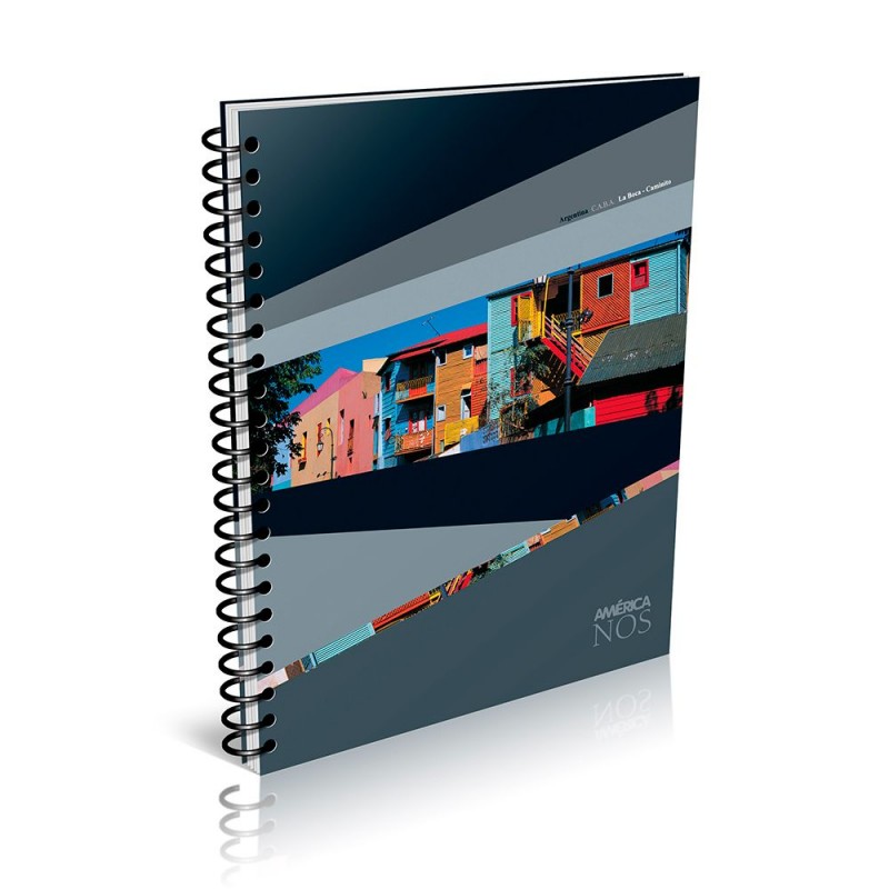 Cuaderno América Nos espiralado, 22x29cm. 80 hojas cuadriculadas 