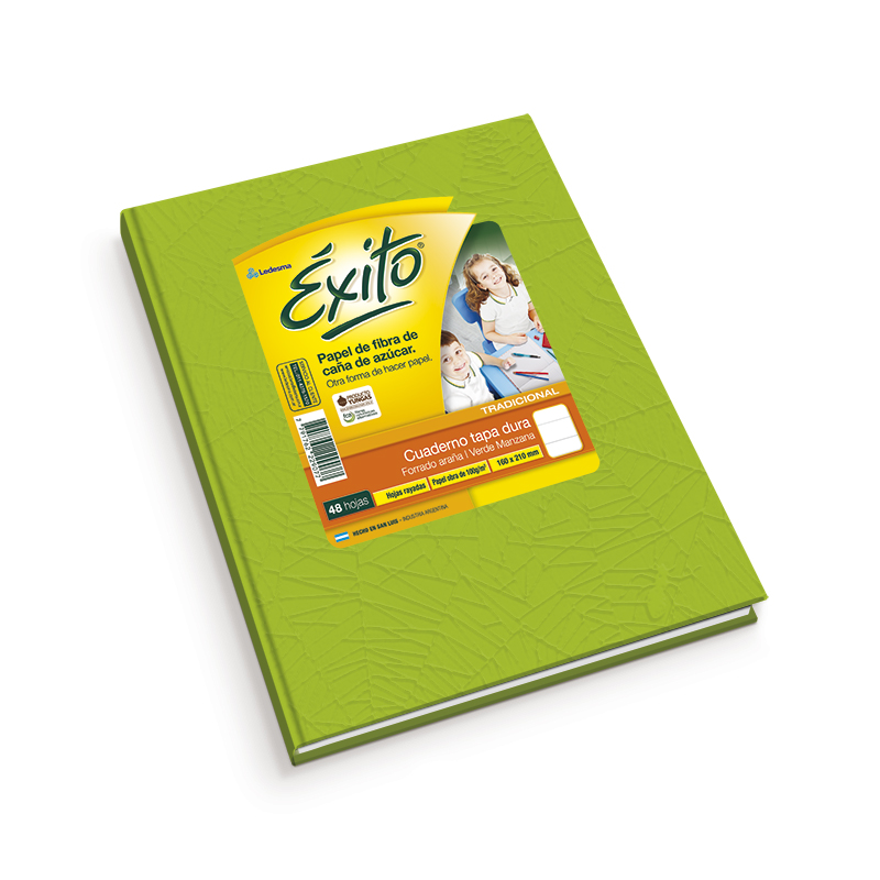 Cuaderno Éxito E1 Universo verde manazana, 16x21cm. 48 hojas rayadas