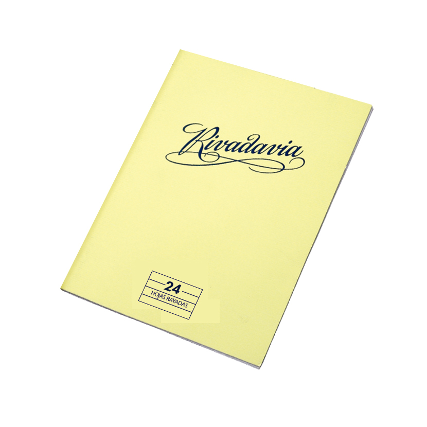 Cuaderno Rivadavia tapa flexible, 16x21cm. 24 hojas rayadas