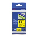Cinta para rotuladora Brother TZe-641, laminada de 18mm. letra negra sobre fondo amarillo 