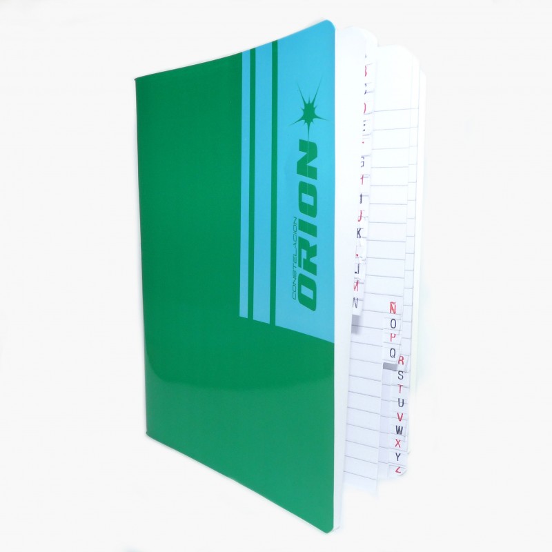 Cuaderno Índice Orión tapa flexible, 16 x 21cm. 30 hojas