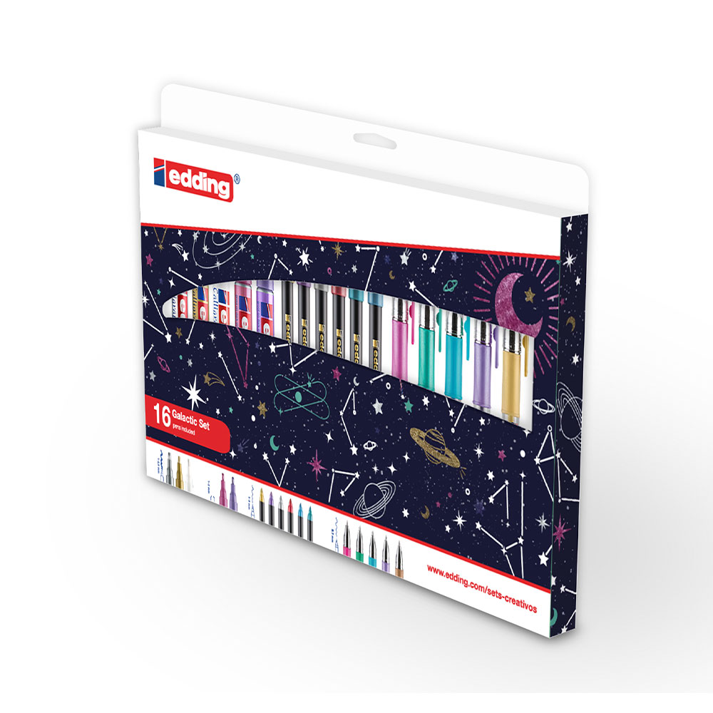 Set Creativo Edding Galacticde 16 marcadores