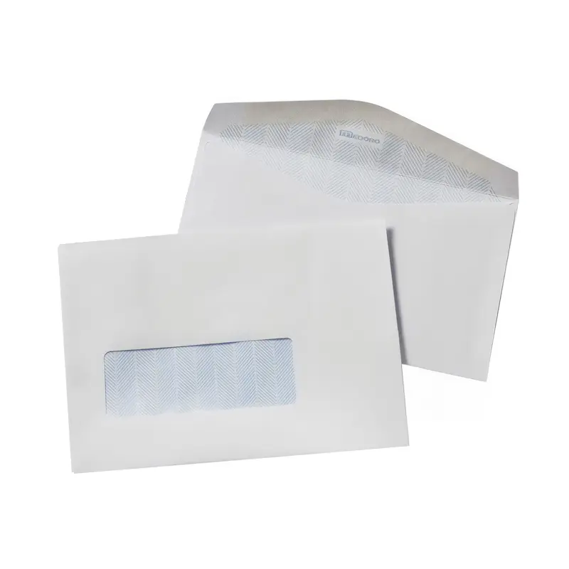Sobre Comercial con ventana Medoro, 80g. 11.4 x 16.2cm. caja de 500 unidades