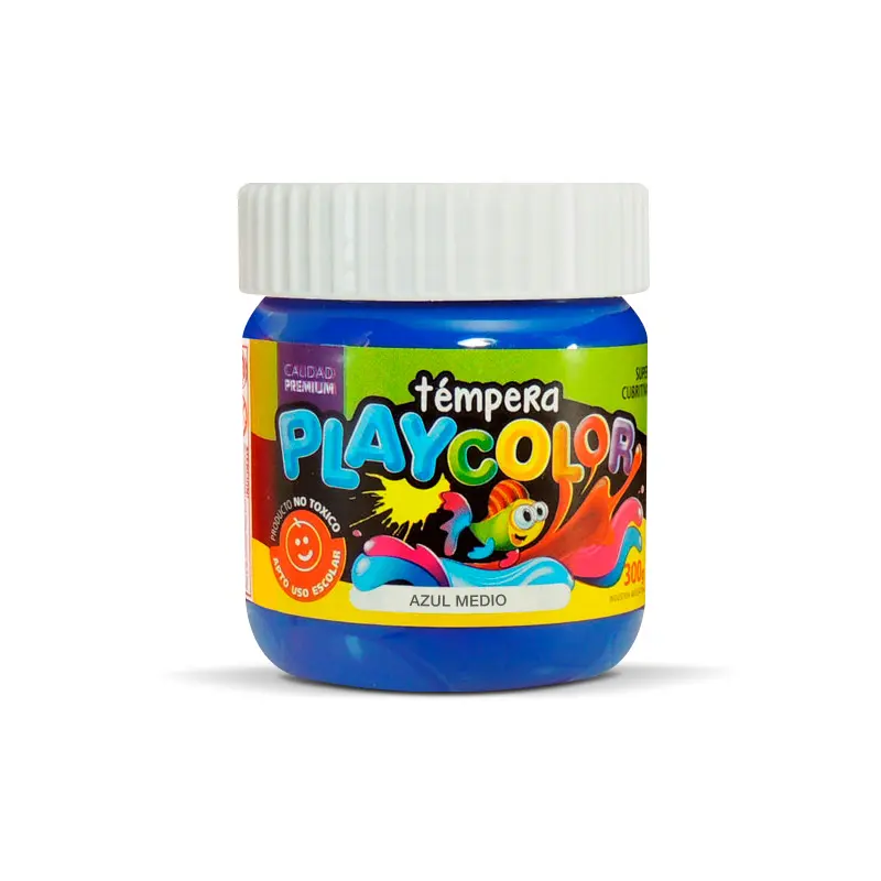 Témpera Playcolor,  250cc. Azul medio