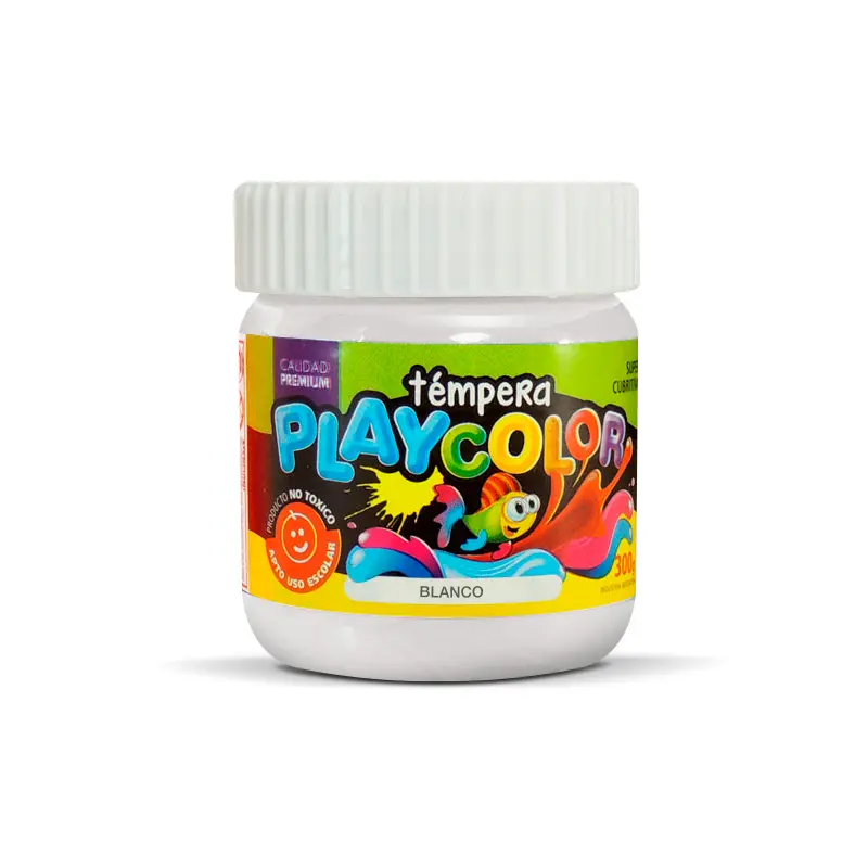 Témpera Playcolor,  250cc. Blanco