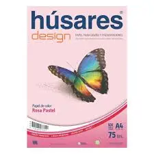 Resma Húsares Design A4 75 Gs. 500 Hs. Rosa 7884