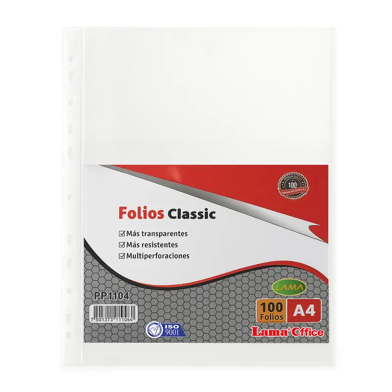Folios de Polipropileno Lama Office A4, pack de 100 unidades