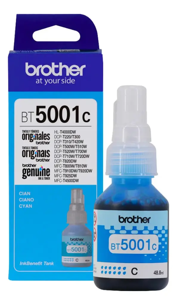 Botella Original Brother BT5001C Cyan