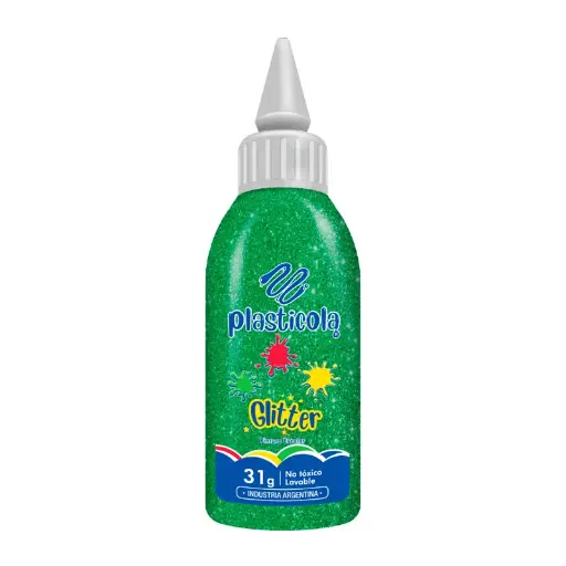 [PLASTBRVER12] Adhesivo brillo Plasticola verde, 38g. pack de 12 unidades