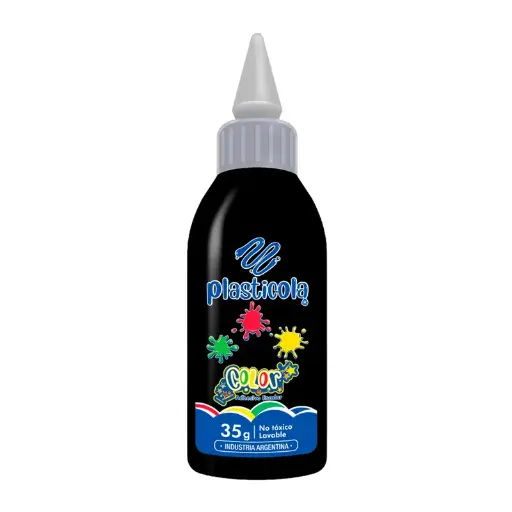 [PLASTNEGRX12] Adhesivo color Plasticola negro, 40g. pack de 12 unidades