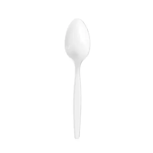 [CUCHAPLAX1000] Cuchara plástica blanca, para postre, pack de 1000 unidades
