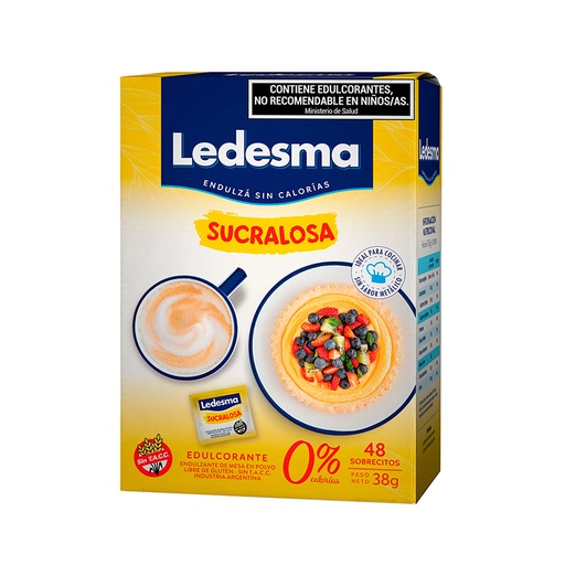 [LEDESCLASX50] Edulcorante Ledesma Sucralosa, caja de 50 sobres (D)