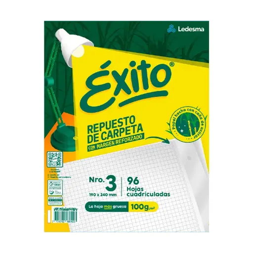[EXITOREF96C] Repuesto Éxito Reforzado, 96 hojas cuadriculadas