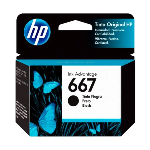 [HPCAR667ALN] Cartucho Original HP 3YM79AL #667AL Negro