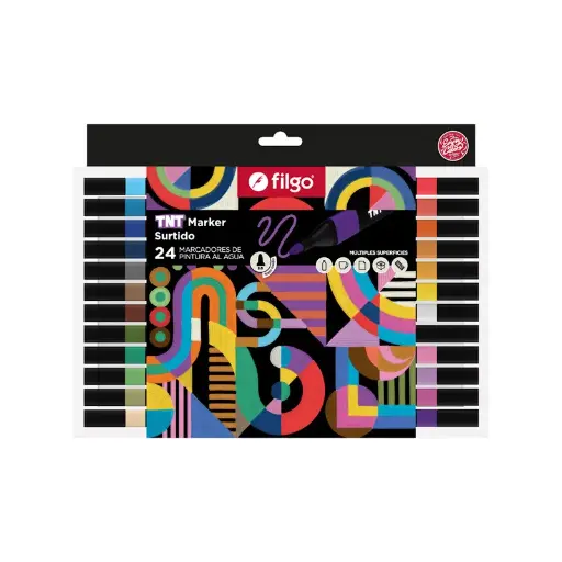[FILGOPINTSURTX24] Marcador de Pintura al Agua Filgo TNT Marker, 3.0mm. estuche de 24 colores