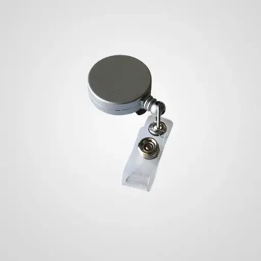 [DASAPORCREGR] Porta credencial extensible con clip DASA Gris Plata