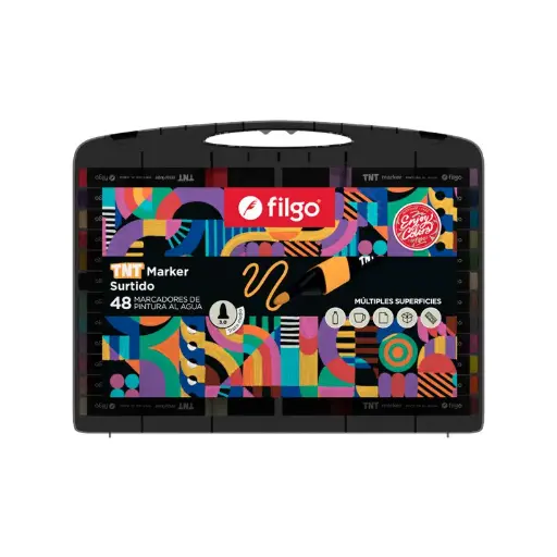 [FILGOTNT48] Marcador de Pintura al Agua Filgo TNT Marker, 3.0mm. estuche de 48 colores
