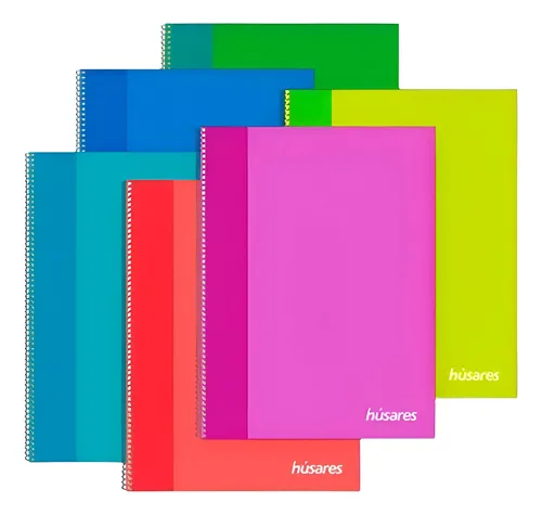 Cuaderno Husares Trendy espiralado tapa rígida, 16x21cm. 120 hojas cuadriculadas