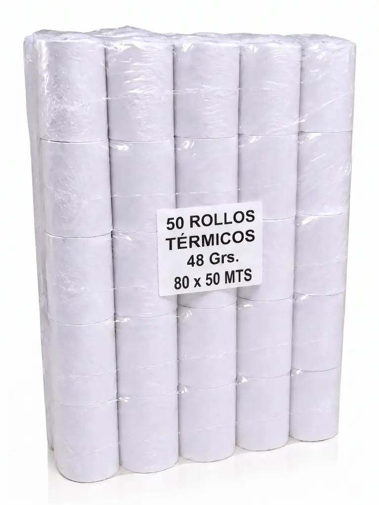 Pack de 50 Rollo de Maquina Térmico 80mm. x 50 mts.