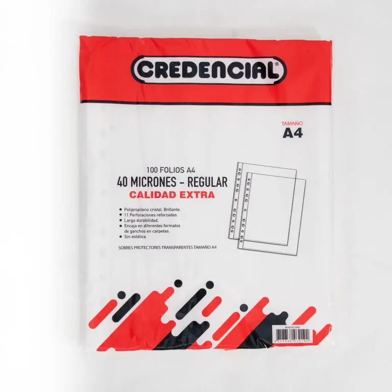 Folios A4 PPP Credencial 40 micrones pack x100