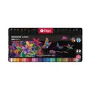 Lápices de colores Filgo Supersoft Black & White, estuche Metal de 50 colores