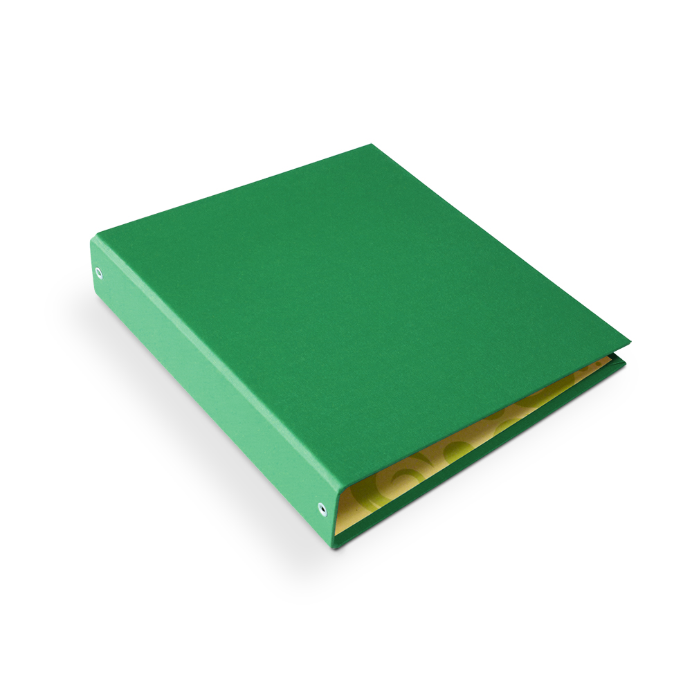 Carpeta 3 anillos 40 mm forrada N°3 verde