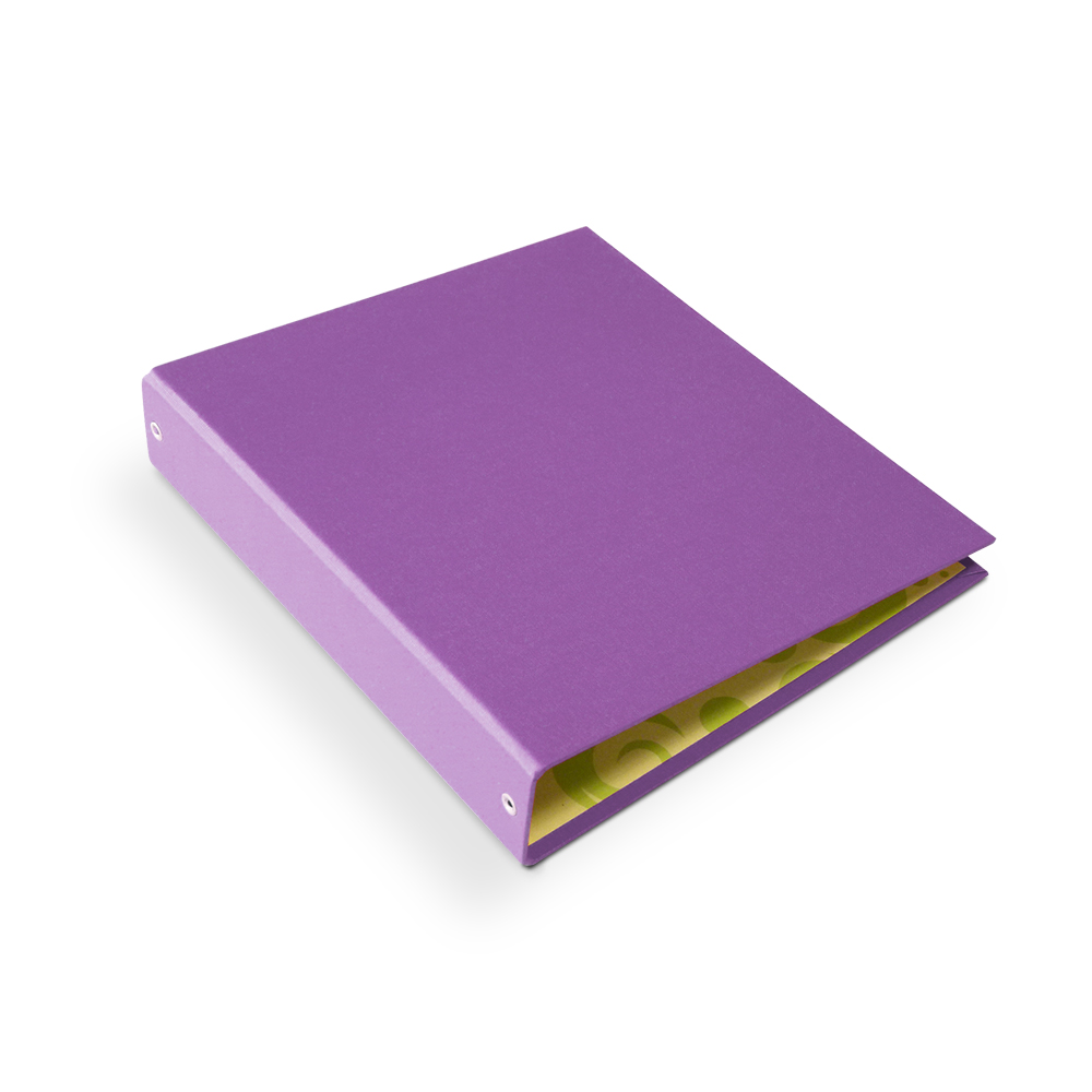 Carpeta 3 anillos forrada N°3 violeta, lomo de 40mm.