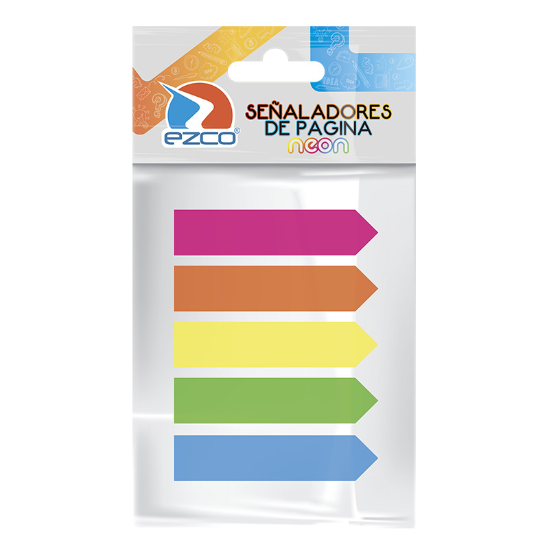 Banderitas Ezco Neón  5 colores en blister de 125 unidades