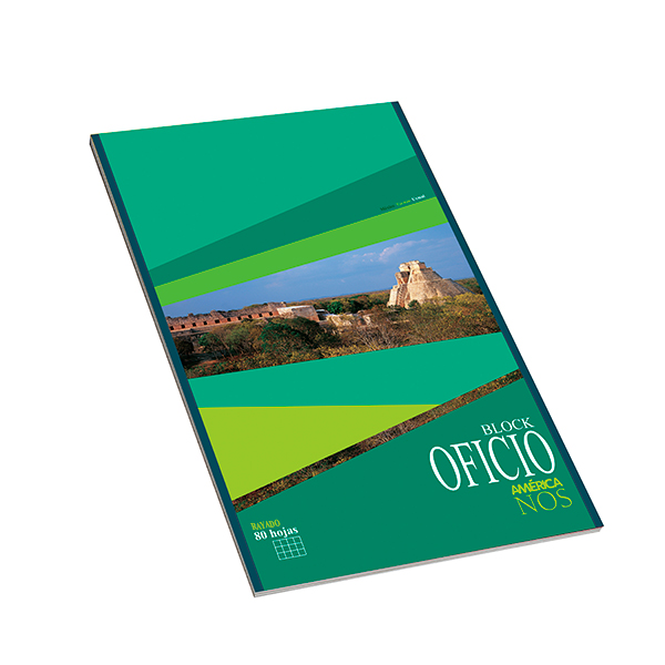 Block Oficio Emblocado América, 80 hojas rayadas