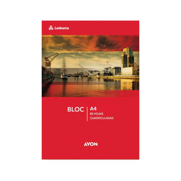 Block Avon A4, 80 hojas cuadriculadas perforadas