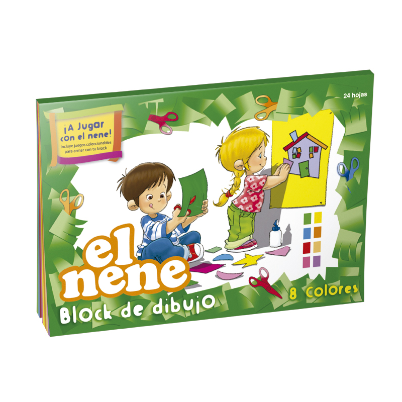 Block de dibujo El Nene N°6, 24 hojas color