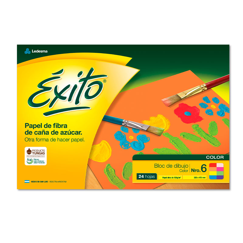 Block de dibujo Éxito N°6, 24 hojas lisas color