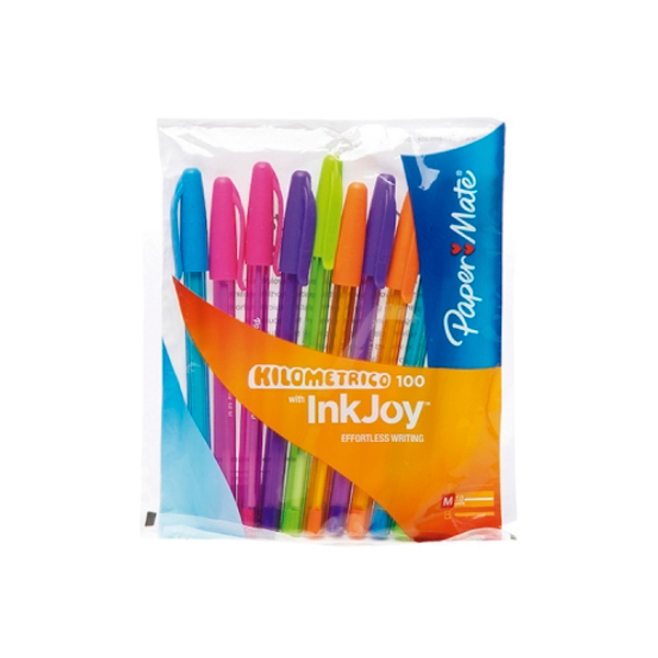 Bolígrafo Paper Mate Kilométrico 100, blister de 8 colores