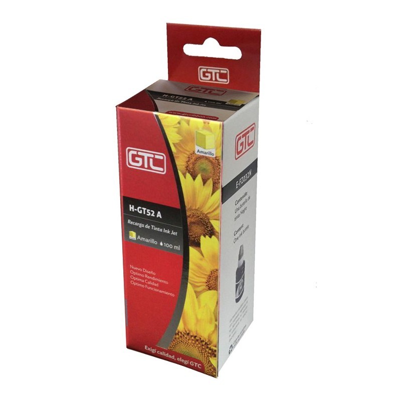 Botella de tinta Alternativa para impresoras HP GTC H GT52 Amarillo