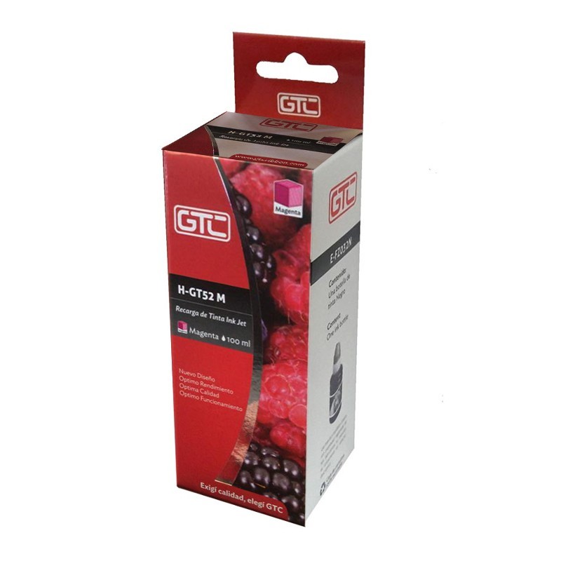 Botella de tinta Alternativa para impresoras HP GTC H GT52 Magenta