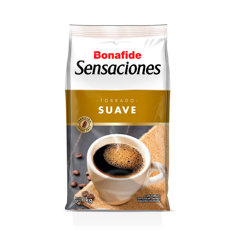 Café torrado Sensacion suave Bonafide, pack de 1kg.