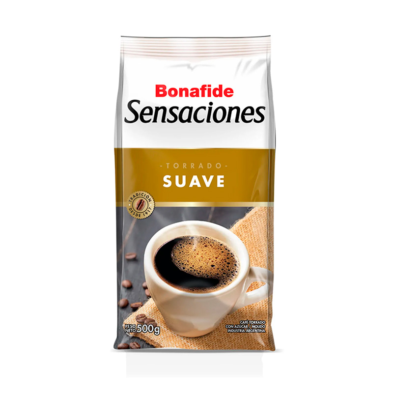 Café torrado Sensacion suave Bonafide, pack de 500g.