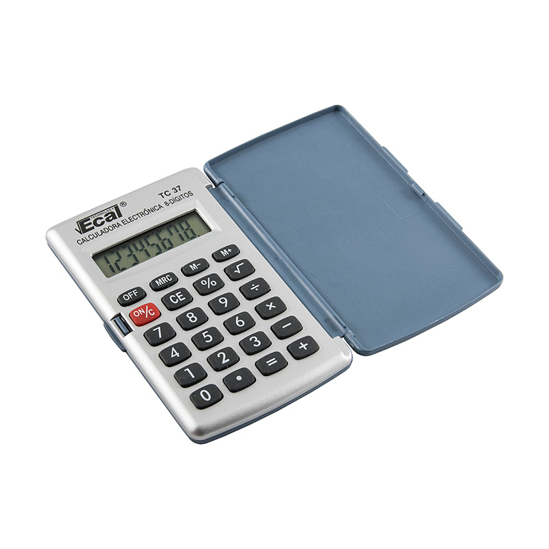 Calculadora Ecal TC-37 Bolsillo Med.100x67x10mm. 8Díg.