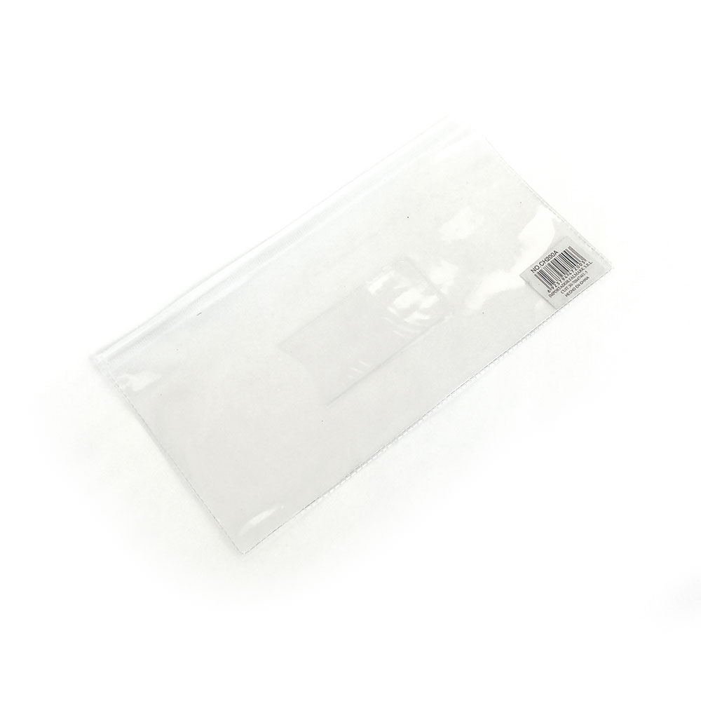 Cartuchera transparente simple con cierre Zip 
