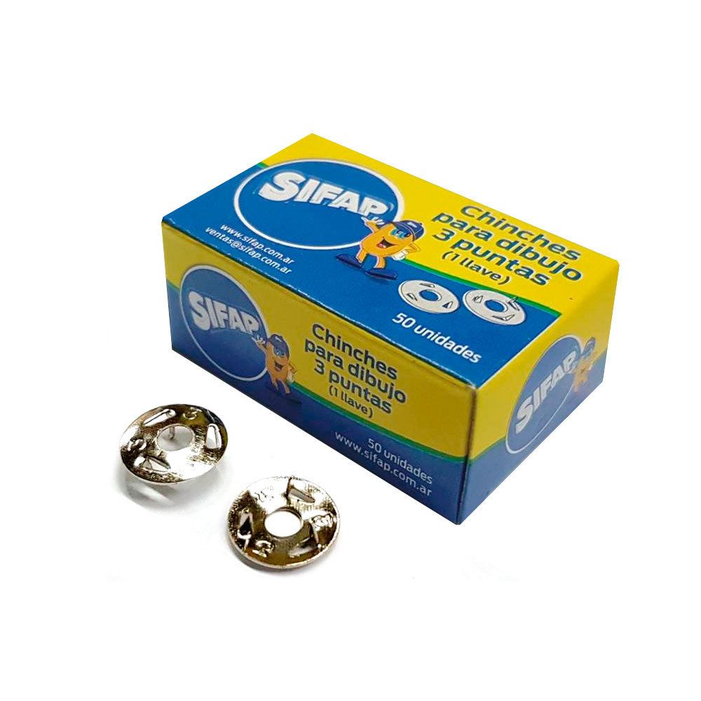 Chinches de 3 puntas Sifap, caja de 50 unidades