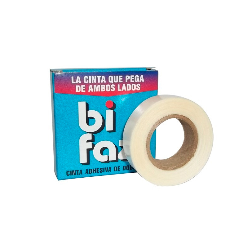 Cinta adhesiva doble faz Bifaz transparente, 12mm. x 10mts.