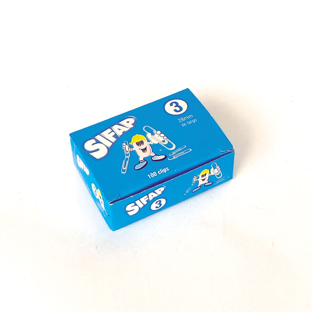 Broches Clips Sifap N°3, 28mm. caja de 100 unidades