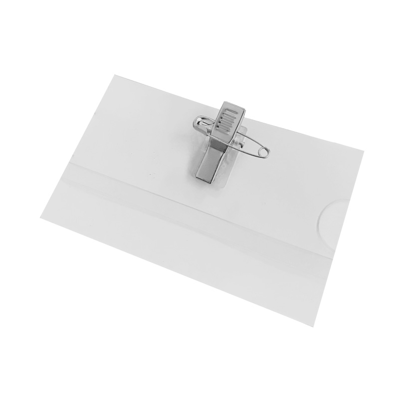 Porta credencial con broche Ezco, 5.5 x 9cm. caja de 50 unidades