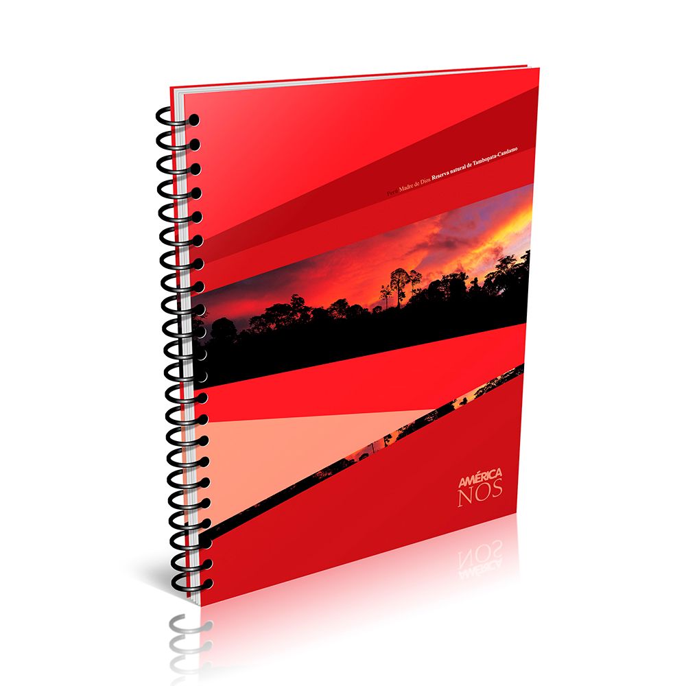 Cuaderno América Nos espiralado, 16x21cm. 80 hojas rayadas