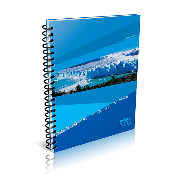 Cuaderno América Nos espiralado, 22x29cm. 80 hojas rayadas