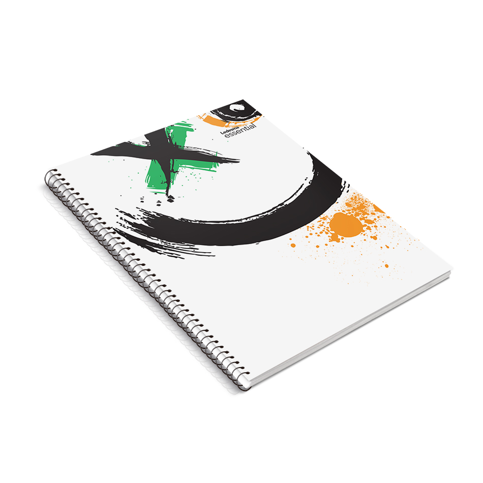 Cuaderno Essential espiralado polipropileno cristal, 22x29cm. 84 hojas cuadriculadas